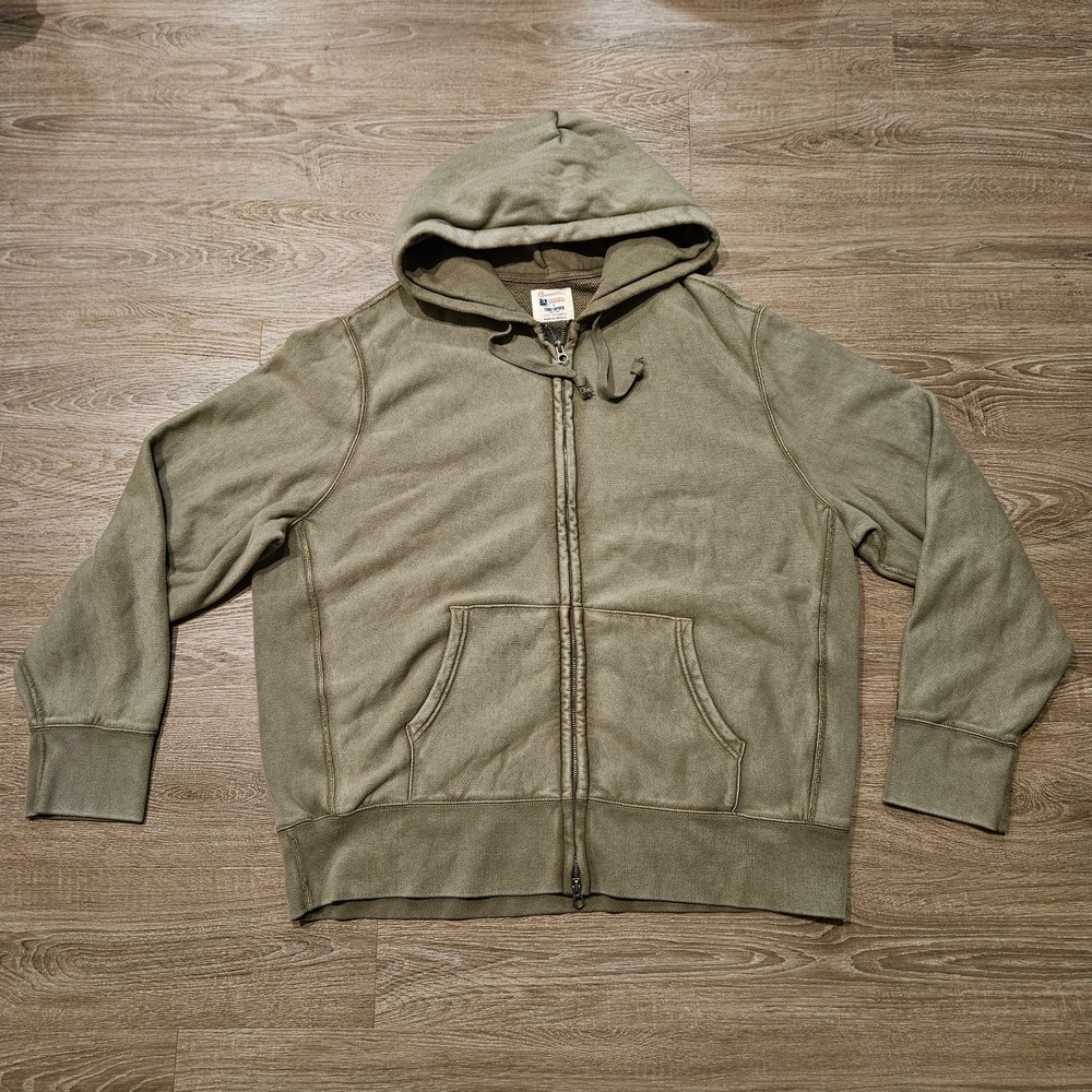 Todd Snyder x Champion Processed Sportswear Mens XXL Full Zip Hoodie Olive